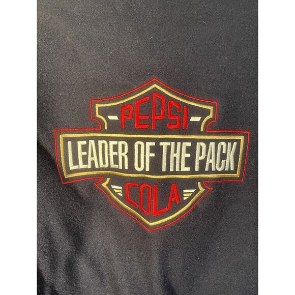 Original Holloway College Varsity Pepsi Logo Jacket Navy Red Size L - Picture 8 of 11